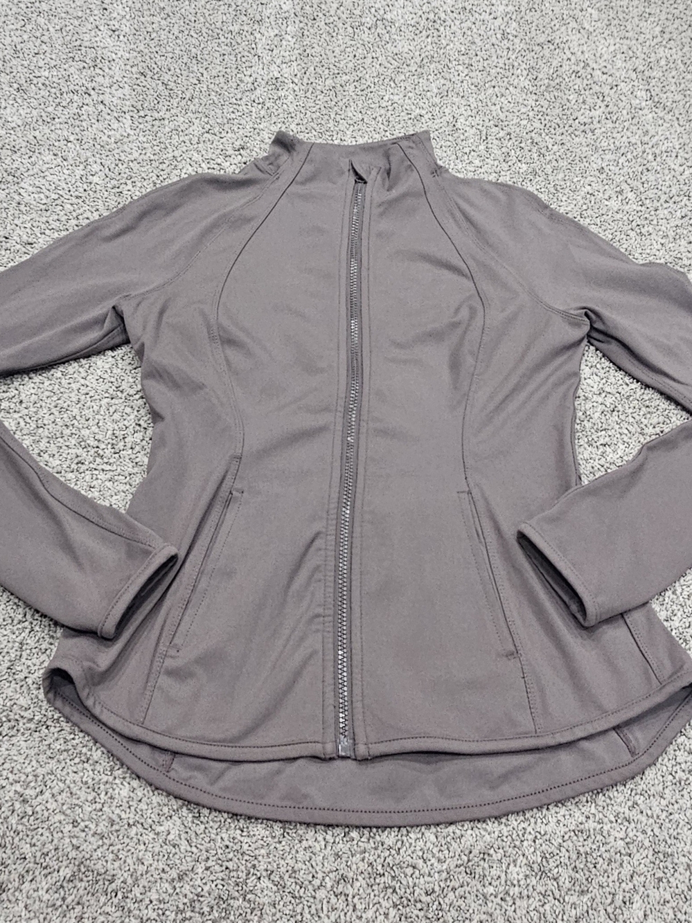 Yogalicious Full-Zip Utility Jacket in Taupe Gray